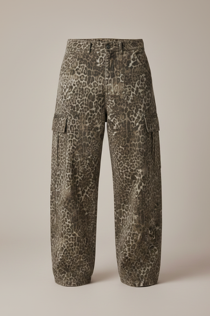 Pantalon Léopard Cargo Ample Denim Imprimé Homme - Jean - vue 3
