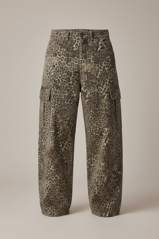 Pantalon Léopard Cargo Ample Denim Imprimé Homme - Jean - vue 3