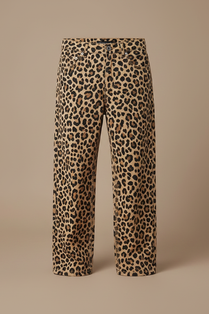 Pantalon Léopard Ample Vintage Denim Enfant - Imprimé Jean - vue 3