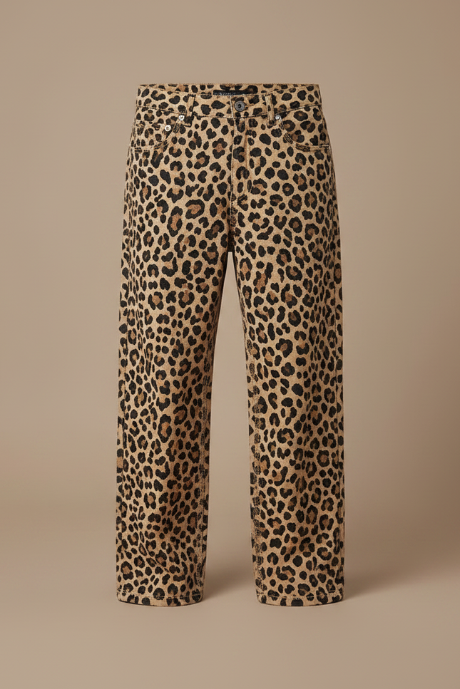 Pantalon Léopard Ample Vintage Denim Enfant - Imprimé Jean - vue 3
