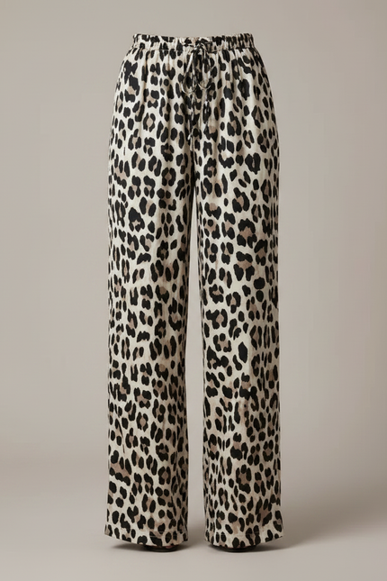 Pantalon Léopard Fluide Ample Imprimé Casual Femme - Viscose - vue 3