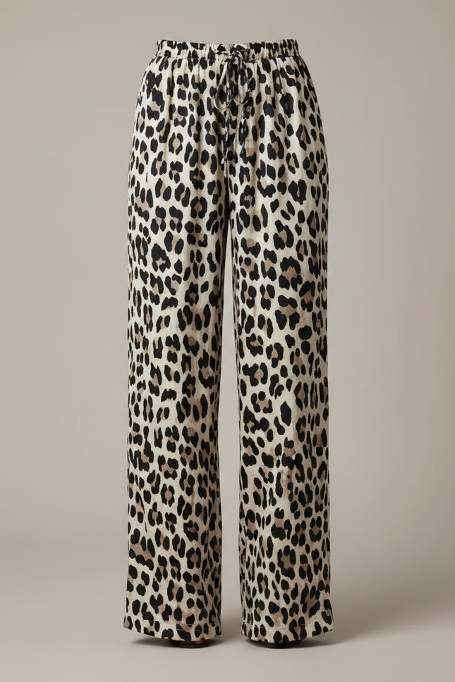Pantalon Léopard Fluide Ample Imprimé Casual Femme - Viscose - vue 3