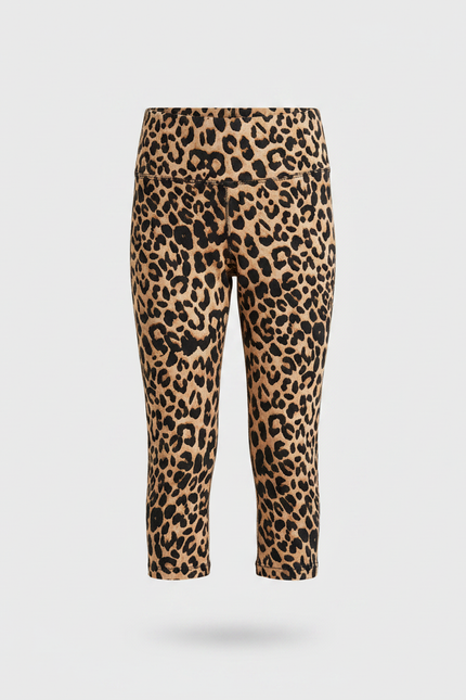 Pantalon Léopard Court Imprimé Taille Haute Fille - Polyester - vue 3