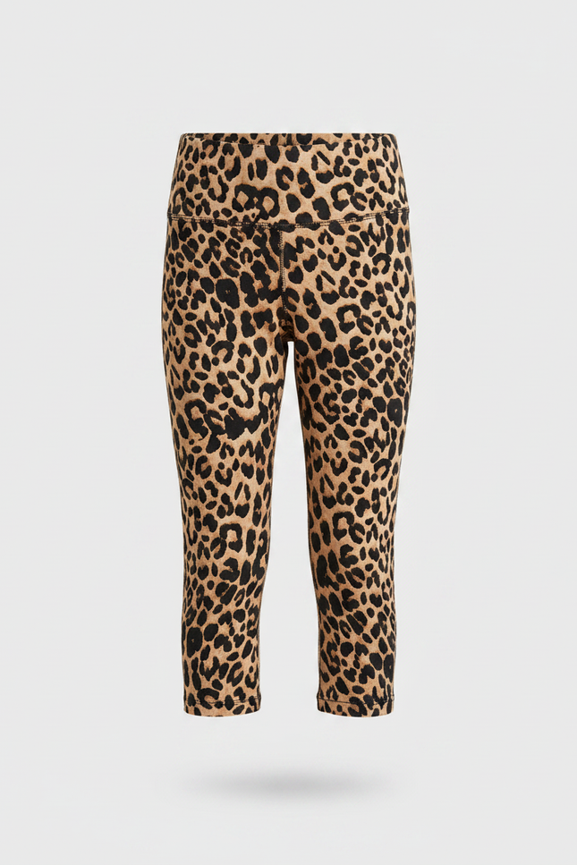 Pantalon Léopard Court Imprimé Taille Haute Fille - Polyester - vue 3