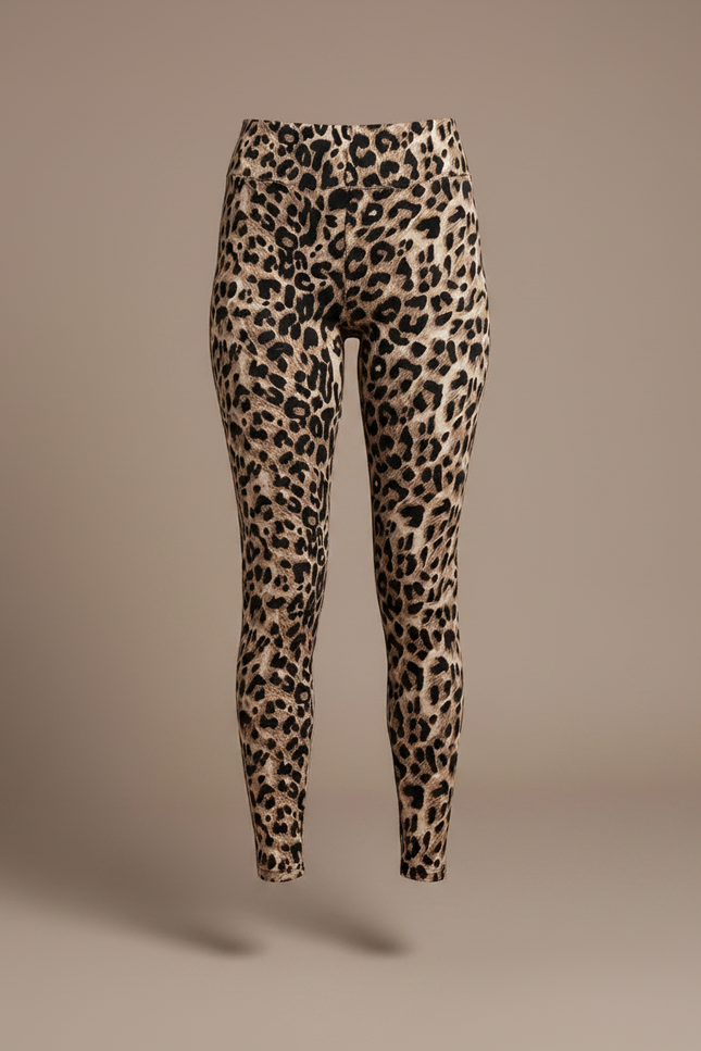 Pantalon Léopard Femme Taille Haute Moulant Stretch Imprimé - Maille - vue 3