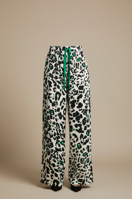 Pantalon Leopard Vert - Viscose - vue 3