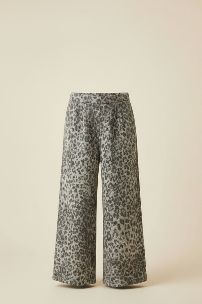 Pantalon Léopard Gris Ample Doux Enfant - Maille - vue 3