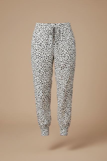 Pantalon Leopard Noir Et Blanc - Imprimé Viscose - vue 3
