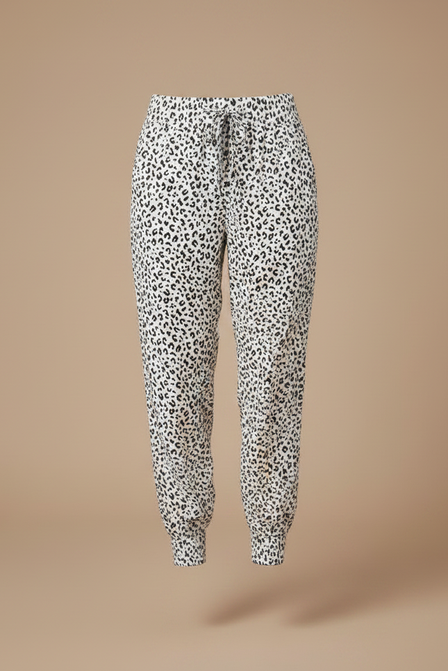 Pantalon Leopard Noir Et Blanc - Imprimé Viscose - vue 3