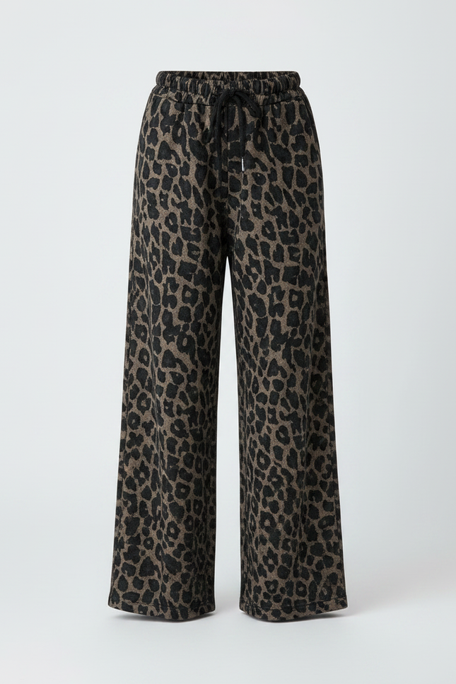 Pantalon Leopard Noir - Imprimé Molleton - vue 3