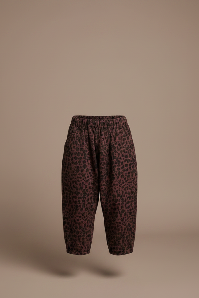 Pantalon Léopard Ample Imprimé Marron Enfant Décontracté - Molleton - vue 3