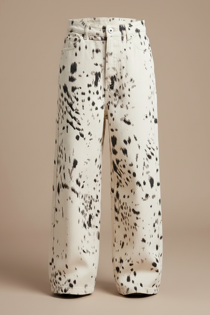 Pantalon Léopard Ample Imprimé Blanc Noir Enfant - Molleton - vue 3