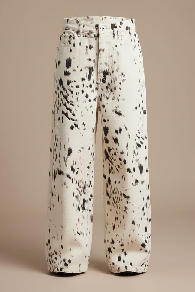 Pantalon Léopard Ample Imprimé Blanc Noir Enfant - Molleton - vue 3