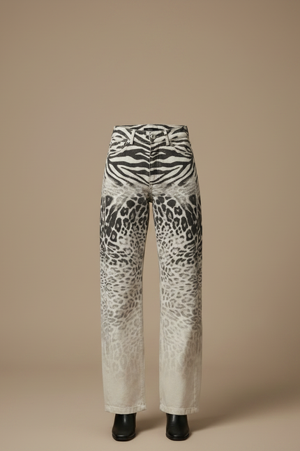 Pantalon Leopard Blanc - Jean - vue 3