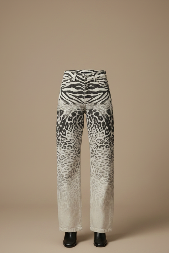 Pantalon Leopard Blanc - Jean - vue 3