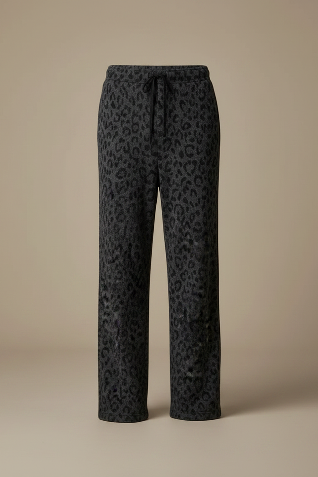 Pantalon Léopard Gris Foncé Ample Homme Casual - Molleton - vue 3