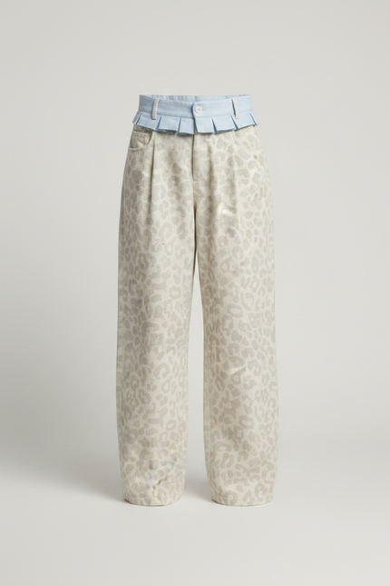 Pantalon Léopard Ample Beige Imprimé Enfant - Molleton - vue 3