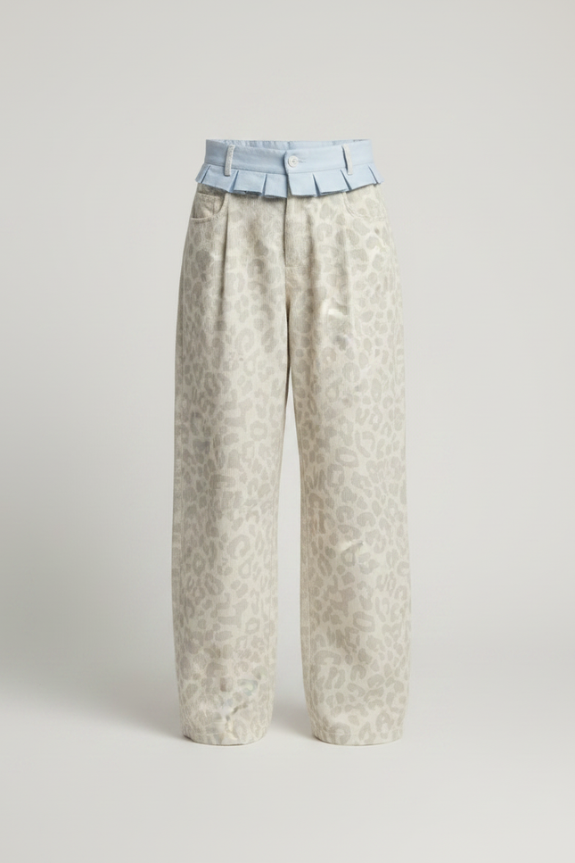 Pantalon Léopard Ample Beige Imprimé Enfant - Molleton - vue 3