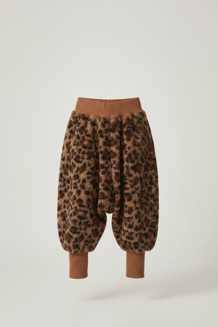 Pantalon Léopard Enfant Marron Ample Doux Molletonné - vue 3