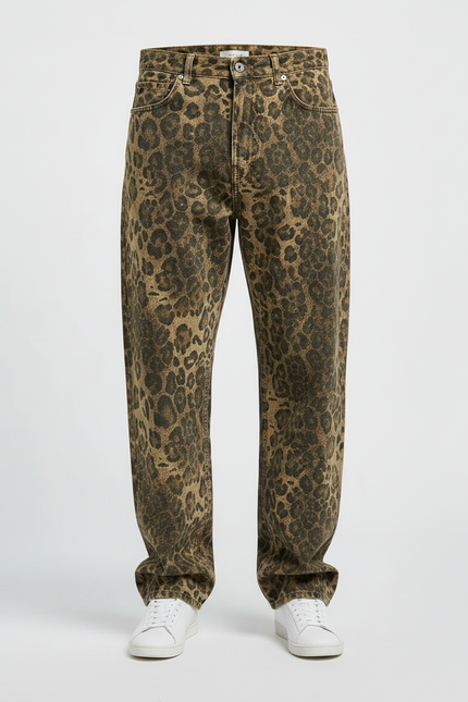Pantalon Wide Leg Leopard - Imprimé Jean - vue 3