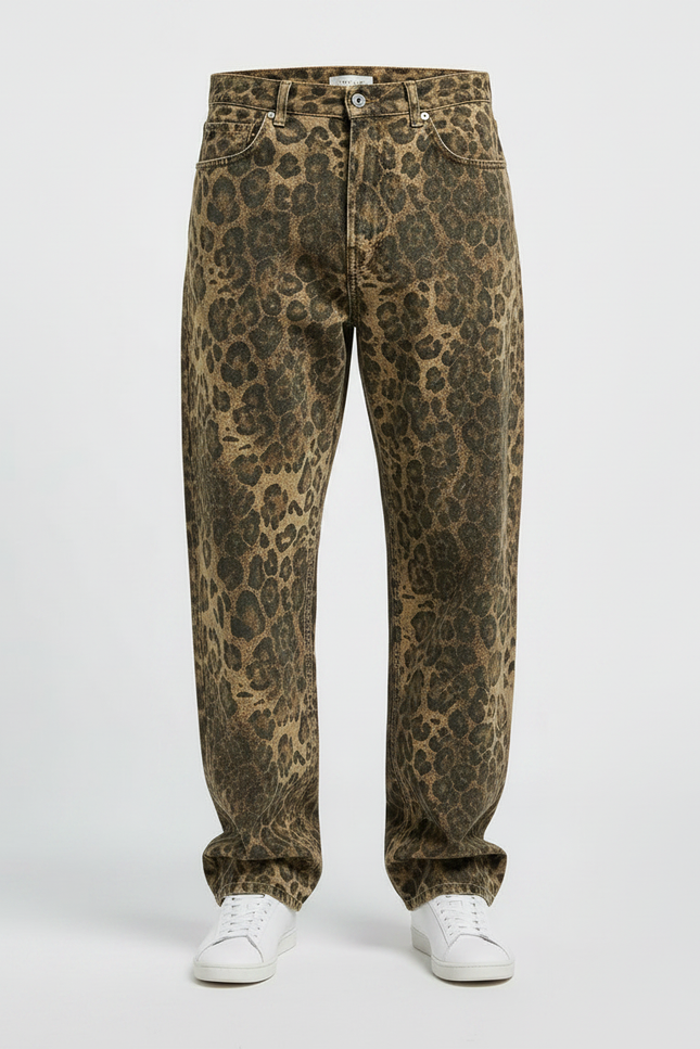 Pantalon Wide Leg Leopard - Imprimé Jean - vue 3