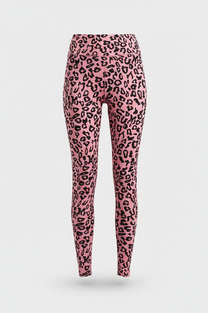Pantalon Léopard Rose Imprimé Ajusté Stretch Femme - Polyester - vue 3