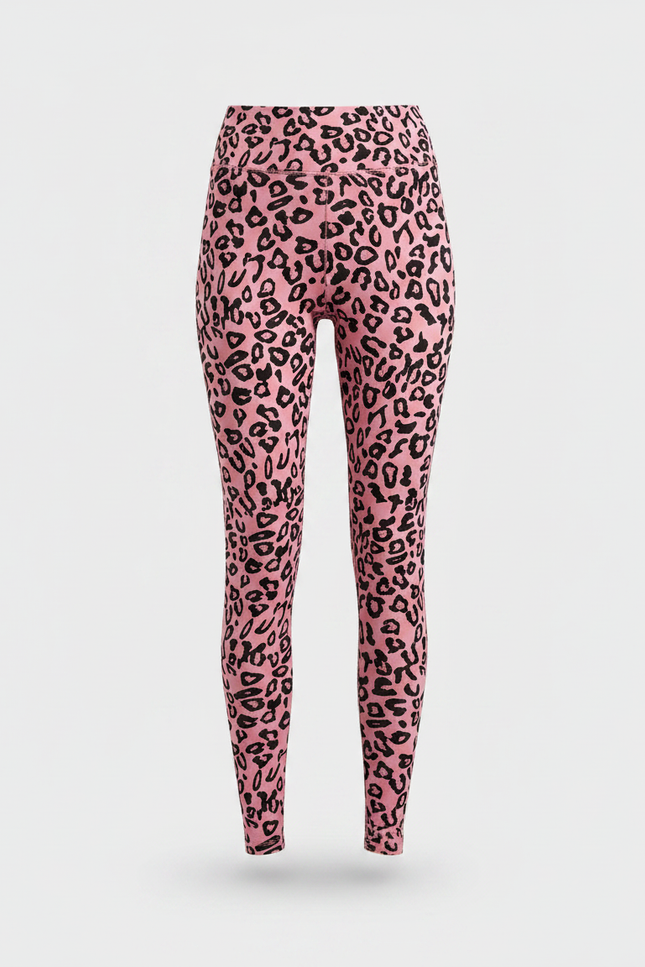 Pantalon Léopard Rose Imprimé Ajusté Stretch Femme - Polyester - vue 3