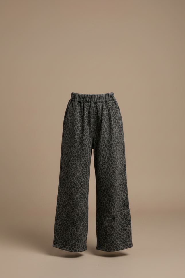 Pantalon Léopard Gris Ample Décontracté Enfant - Molleton - vue 3