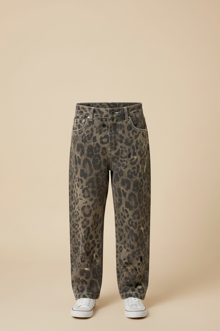 Pantalon Léopard Enfant Décontracté Ample Imprimé Tendance - Jean - vue 3