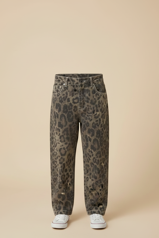 Pantalon Léopard Enfant Décontracté Ample Imprimé Tendance - Jean - vue 3