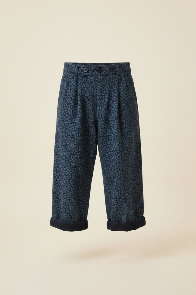 Pantalon Léopard Bleu Marine Ample Coton Enfant - Molleton - vue 3