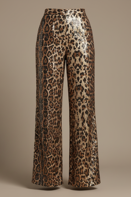 Pantalon Evase Leopard - Imprimé Polyester - vue 3