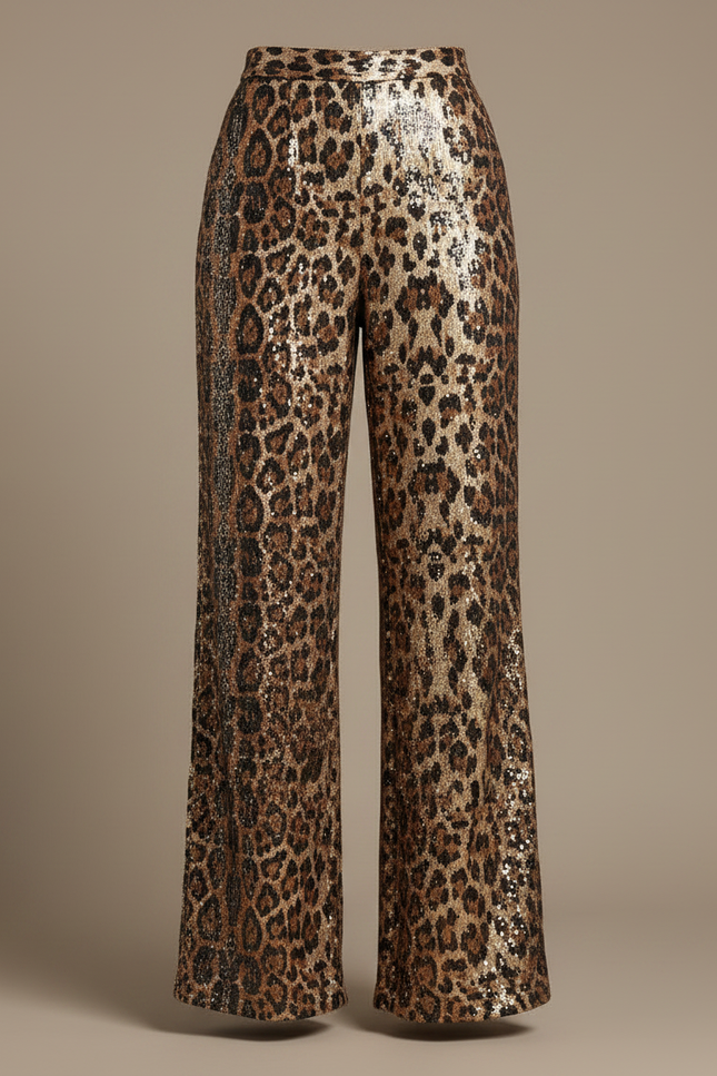Pantalon Evase Leopard - Imprimé Polyester - vue 3