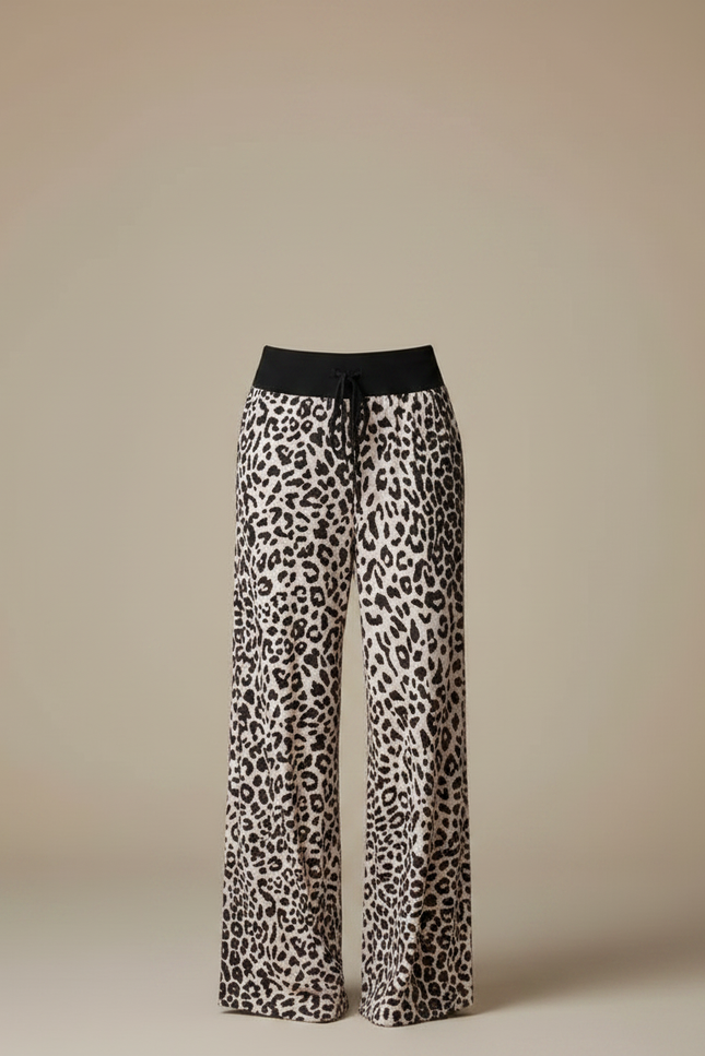 Pantalon Léopard Fluide Ample Imprimé Femme Décontracté - Viscose - vue 3