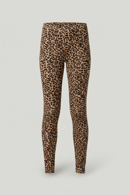 Pantalon Léopard Marron Imprimé Slim Fit Confortable - Polyester - vue 3
