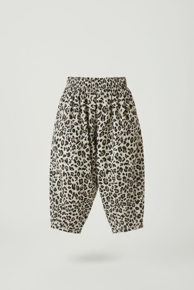 Pantalon Carotte Leopard - Imprimé Coton - vue 3