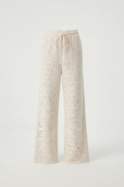 Pantalon Léopard Beige Ample Doux Confortable Femme - Molleton - vue 3
