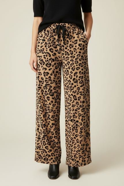 Pantalon Léopard Ample Imprimé Fluide Confortable - Molleton - vue 3