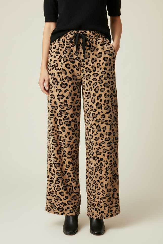 Pantalon Léopard Ample Imprimé Fluide Confortable - Molleton - vue 3