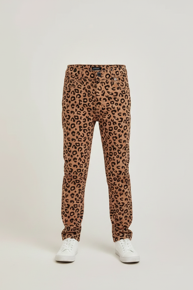 Pantalon Léopard Marron Imprimé Enfant Slim Coton - vue 3