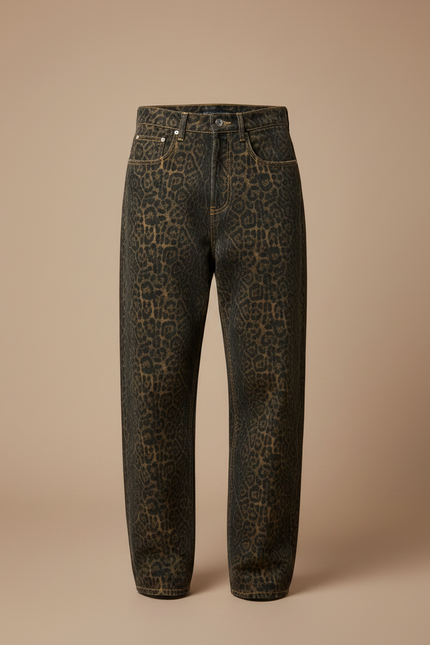 Pantalon Imprime Leopard - Imprimé Jean - vue 3