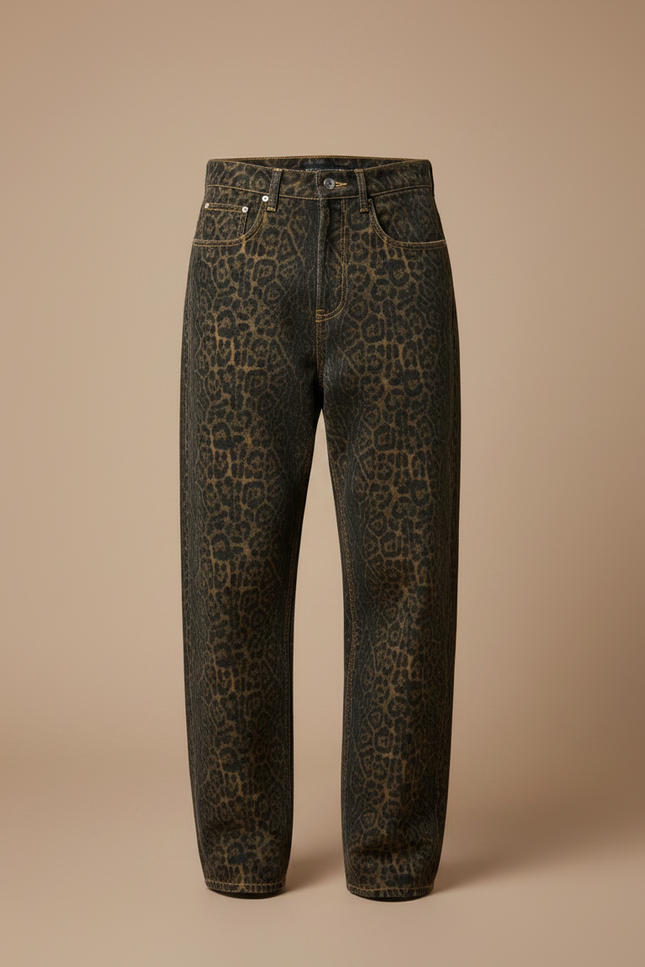 Pantalon Imprime Leopard - Imprimé Jean - vue 3