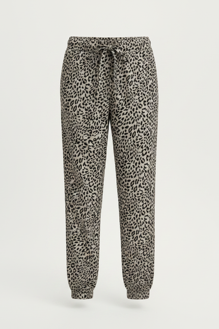 Pantalon Léopard Ample Imprimé Gris Décontracté Fille - Viscose - vue 3