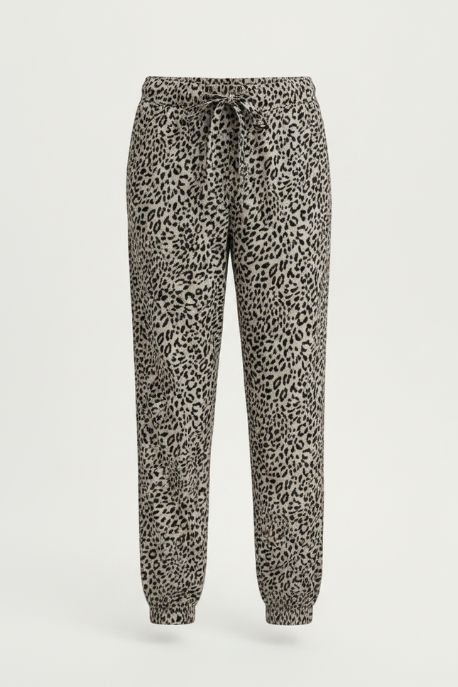 Pantalon Léopard Ample Imprimé Gris Décontracté Fille - Viscose - vue 3