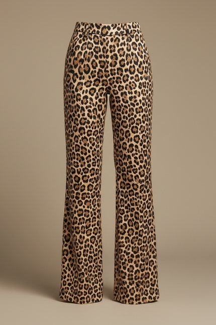 Pantalon Léopard Taille Haute Fluide Ample Chic - Imprimé Viscose - vue 3