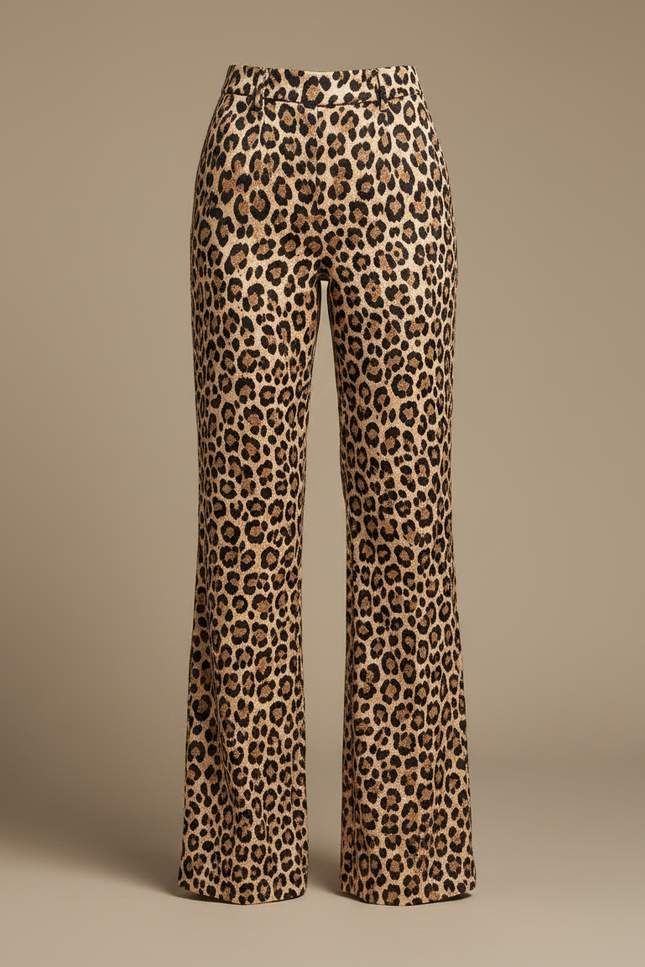 Pantalon Léopard Taille Haute Fluide Ample Chic - Imprimé Viscose - vue 3