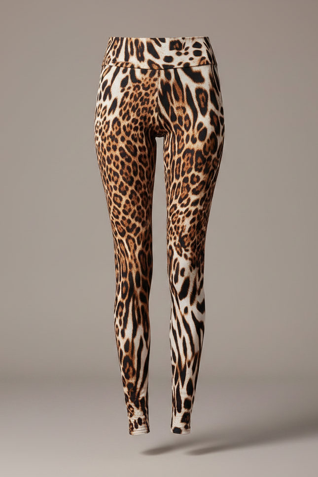 Pantalon Léopard Imprimé Moulant Taille Haute Stretch - Polyester - vue 3