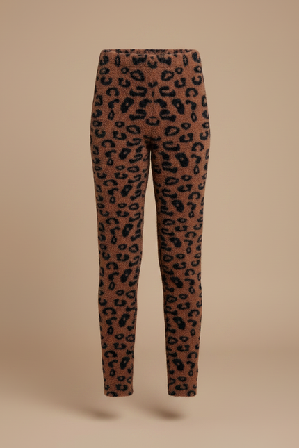 Pantalon Léopard Marron Imprimé Doux Enfant - Molleton - vue 3