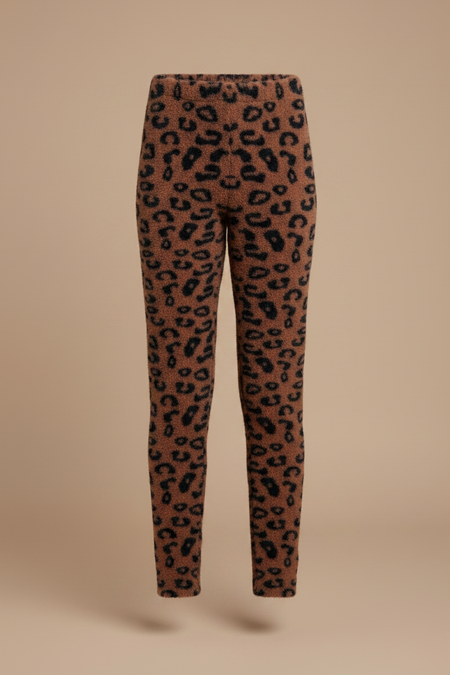 Pantalon Léopard Marron Imprimé Doux Enfant - Molleton - vue 3