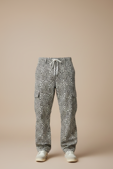 Pantalon Cargo Leopard - Imprimé Toile - vue 3
